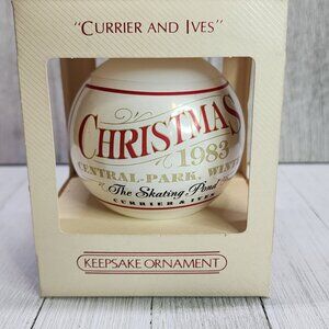 Vintage Hallmark Keepsake Ornament Currier and Ives Christmas 1983